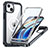 Custodia Silicone Trasparente Laterale 360 Gradi Cover con Mag-Safe Magnetic T01 per Apple iPhone 14 Nero