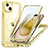 Custodia Silicone Trasparente Laterale 360 Gradi Cover con Mag-Safe Magnetic T01 per Apple iPhone 14 Oro