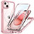 Custodia Silicone Trasparente Laterale 360 Gradi Cover con Mag-Safe Magnetic T01 per Apple iPhone 14 Oro Rosa