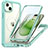 Custodia Silicone Trasparente Laterale 360 Gradi Cover con Mag-Safe Magnetic T01 per Apple iPhone 14 Plus Verde