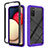 Custodia Silicone Trasparente Laterale 360 Gradi Cover JX1 per Samsung Galaxy A03s Viola