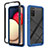 Custodia Silicone Trasparente Laterale 360 Gradi Cover JX1 per Samsung Galaxy M02s Blu e Nero