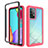 Custodia Silicone Trasparente Laterale 360 Gradi Cover JX2 per Samsung Galaxy A52 5G Rosa Caldo