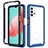 Custodia Silicone Trasparente Laterale 360 Gradi Cover JX2 per Samsung Galaxy M32 5G Blu e Nero