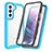 Custodia Silicone Trasparente Laterale 360 Gradi Cover M01 per Samsung Galaxy S21 5G Cielo Blu