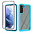 Custodia Silicone Trasparente Laterale 360 Gradi Cover M02 per Samsung Galaxy S21 5G Cielo Blu
