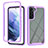 Custodia Silicone Trasparente Laterale 360 Gradi Cover M02 per Samsung Galaxy S21 5G Viola