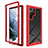 Custodia Silicone Trasparente Laterale 360 Gradi Cover M02 per Samsung Galaxy S21 Ultra 5G Rosso