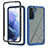 Custodia Silicone Trasparente Laterale 360 Gradi Cover M02 per Samsung Galaxy S22 5G Blu