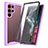 Custodia Silicone Trasparente Laterale 360 Gradi Cover M03 per Samsung Galaxy S22 Ultra 5G Viola