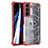 Custodia Silicone Trasparente Laterale 360 Gradi Cover M06 per Samsung Galaxy S21 5G Rosso