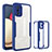Custodia Silicone Trasparente Laterale 360 Gradi Cover MJ1 per Samsung Galaxy A02s Blu