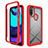 Custodia Silicone Trasparente Laterale 360 Gradi Cover per Motorola Moto E20 Rosso