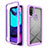 Custodia Silicone Trasparente Laterale 360 Gradi Cover per Motorola Moto E20 Viola