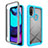 Custodia Silicone Trasparente Laterale 360 Gradi Cover per Motorola Moto E30 Ciano