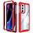 Custodia Silicone Trasparente Laterale 360 Gradi Cover per Motorola Moto Edge 30 Pro 5G Rosso