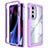 Custodia Silicone Trasparente Laterale 360 Gradi Cover per Motorola Moto Edge 30 Pro 5G Viola