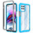 Custodia Silicone Trasparente Laterale 360 Gradi Cover per Motorola Moto Edge S 5G Ciano