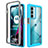 Custodia Silicone Trasparente Laterale 360 Gradi Cover per Motorola Moto G200 5G Ciano