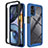 Custodia Silicone Trasparente Laterale 360 Gradi Cover per Motorola Moto G22 Blu