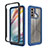 Custodia Silicone Trasparente Laterale 360 Gradi Cover per Motorola Moto G40 Fusion Blu