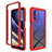 Custodia Silicone Trasparente Laterale 360 Gradi Cover per Motorola Moto G51 5G Rosso