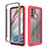 Custodia Silicone Trasparente Laterale 360 Gradi Cover per Motorola Moto G60 Rosa Caldo