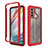 Custodia Silicone Trasparente Laterale 360 Gradi Cover per Motorola Moto G60 Rosso