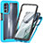 Custodia Silicone Trasparente Laterale 360 Gradi Cover per Motorola Moto G62 5G Ciano