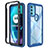 Custodia Silicone Trasparente Laterale 360 Gradi Cover per Motorola Moto G71 5G Blu