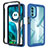 Custodia Silicone Trasparente Laterale 360 Gradi Cover per Motorola Moto G71s 5G Blu