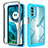 Custodia Silicone Trasparente Laterale 360 Gradi Cover per Motorola Moto G82 5G Ciano
