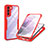Custodia Silicone Trasparente Laterale 360 Gradi Cover per Samsung Galaxy S21 5G Rosso