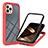 Custodia Silicone Trasparente Laterale 360 Gradi Cover YB1 per Apple iPhone 13 Pro Max Rosso