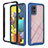 Custodia Silicone Trasparente Laterale 360 Gradi Cover YB1 per Samsung Galaxy A51 4G Blu