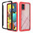 Custodia Silicone Trasparente Laterale 360 Gradi Cover YB1 per Samsung Galaxy A51 5G Rosso