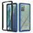 Custodia Silicone Trasparente Laterale 360 Gradi Cover YB1 per Samsung Galaxy Note 20 5G Blu