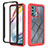 Custodia Silicone Trasparente Laterale 360 Gradi Cover YB2 per Motorola Moto G60 Rosso