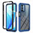Custodia Silicone Trasparente Laterale 360 Gradi Cover ZJ1 per Oppo A74 5G Blu