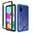 Custodia Silicone Trasparente Laterale 360 Gradi Cover ZJ1 per Samsung Galaxy A41 Blu
