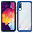 Custodia Silicone Trasparente Laterale 360 Gradi Cover ZJ1 per Samsung Galaxy A50 Blu