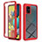 Custodia Silicone Trasparente Laterale 360 Gradi Cover ZJ1 per Samsung Galaxy A51 4G Rosso