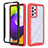 Custodia Silicone Trasparente Laterale 360 Gradi Cover ZJ1 per Samsung Galaxy A52 5G Rosso