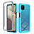 Custodia Silicone Trasparente Laterale 360 Gradi Cover ZJ1 per Samsung Galaxy F12 Cielo Blu