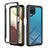 Custodia Silicone Trasparente Laterale 360 Gradi Cover ZJ1 per Samsung Galaxy F12 Nero