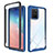 Custodia Silicone Trasparente Laterale 360 Gradi Cover ZJ1 per Samsung Galaxy M80S Blu