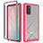 Custodia Silicone Trasparente Laterale 360 Gradi Cover ZJ1 per Samsung Galaxy Note 20 5G Rosa Caldo