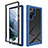 Custodia Silicone Trasparente Laterale 360 Gradi Cover ZJ1 per Samsung Galaxy S22 Ultra 5G Blu