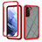 Custodia Silicone Trasparente Laterale 360 Gradi Cover ZJ1 per Samsung Galaxy S23 Plus 5G Rosso