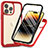 Custodia Silicone Trasparente Laterale 360 Gradi Cover ZJ3 per Apple iPhone 13 Pro Max Rosso